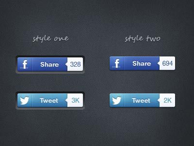 Social media buttons PSD design