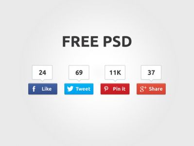 Social media buttons PSD design