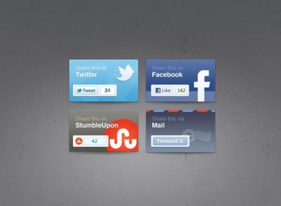 Social media buttons PSD design