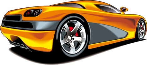 Yellow sport car vector