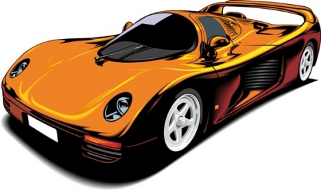 Yellow sport car vector