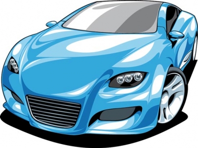 Blue sport car vector