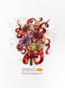 Spring floral background vector illustration