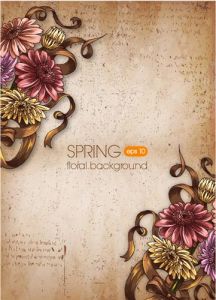 Spring floral background vector illustration