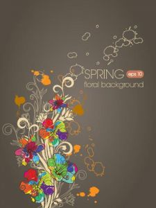 Spring floral background vector illustration