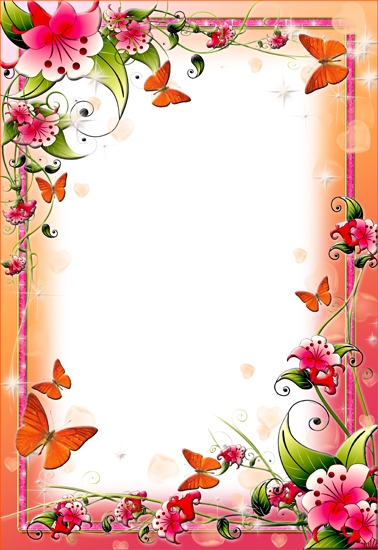 Spring flower frames for Photoshop