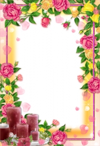 Spring flower frame for Photoshop