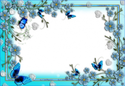 Spring flower frame for Photoshop