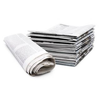 Stack of newspapers high resolution image