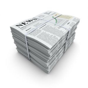 Stack of newspapers high resolution image