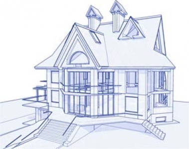 3D architecture vector