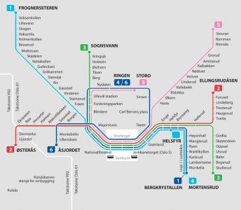 Oslo city subway map