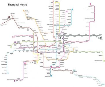 Shanghai city subway map