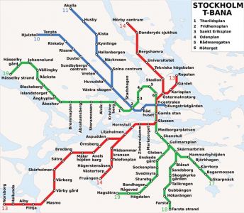 Stockholm city subway map