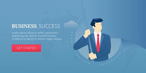 Business success. Web banner