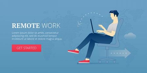 Remote work. Web banner