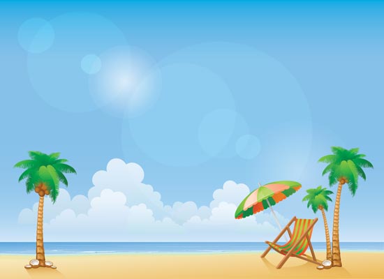 Summer beach background vectors