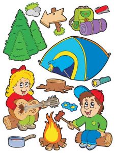 Summer camping vector illustrations