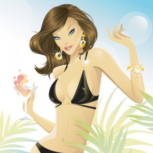 Summer girl vector