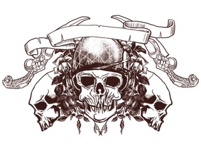 T-shirt with skull vector