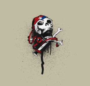 T-shirt with skull vector