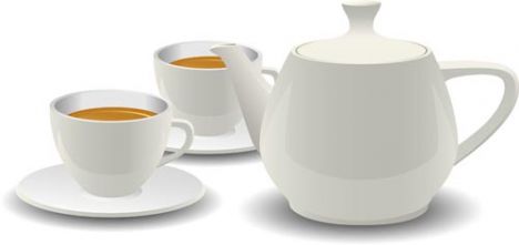 Teapot cups eps vector