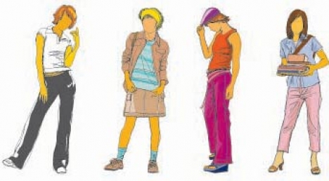 Teenagers silhouette clipart