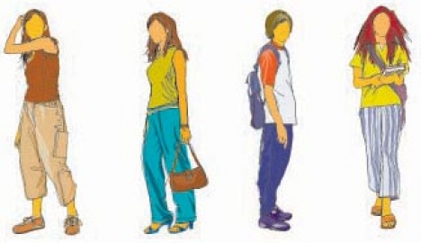 Teenagers silhouette clipart