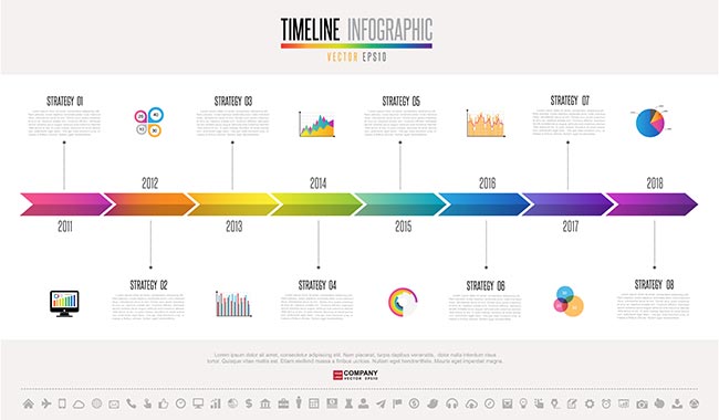 Timeline slides vector infographics
