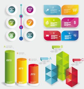 Timeline statistics infographics vector