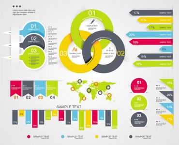 Timeline statistics infographics vector