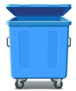 blue trash can vector