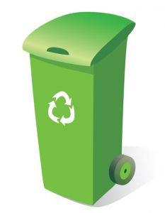 green trash can vector