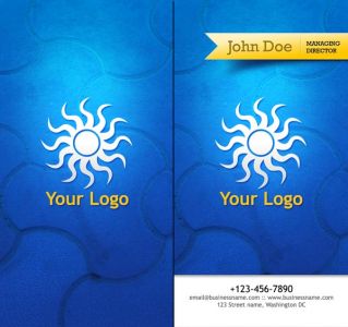 Travel business cards with blue background