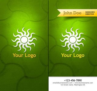 Travel business cards with green background