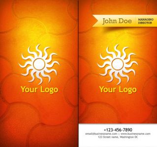 Travel business cards with orange background