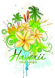 Tropical paradise poster vectors