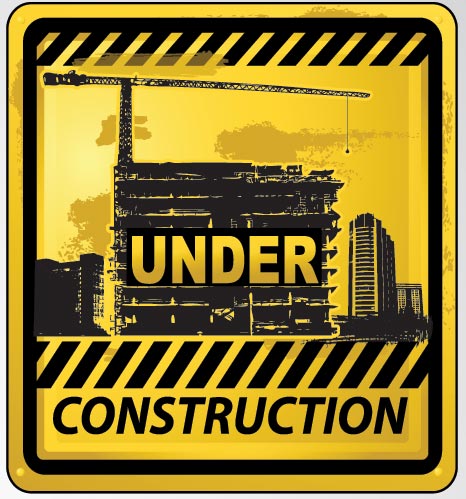 Under construction vector signs
