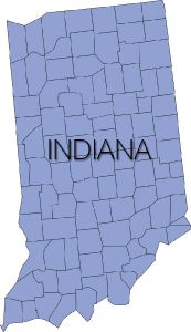 indiana region with counties vector