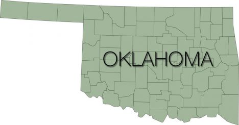 oklahoma region with counties vector