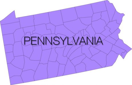 pennsylvania region with counties vector