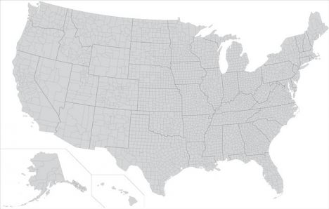 usa states counties and states vector map