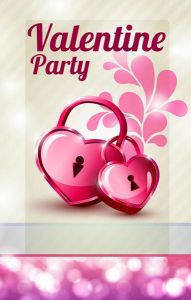 Valentine party disco poster vectors