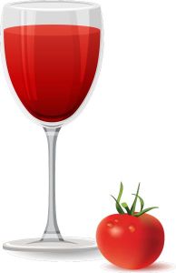 Tomato flavor of juice vector