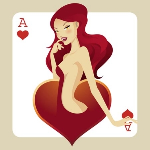 Playing card girl vector