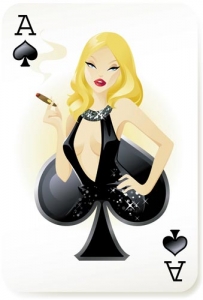 Playing card girl vector