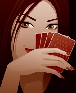 Playing card girl template