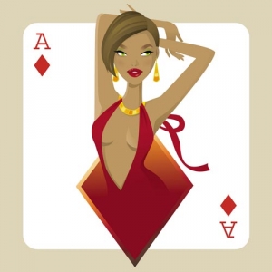 Playing card girl template
