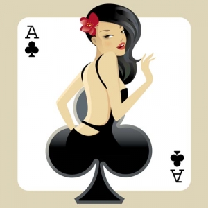 Playing card girl template