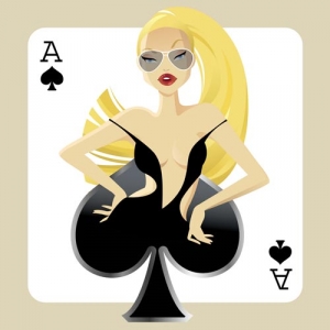 Playing card girl template